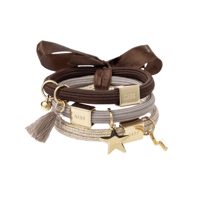Hovedbilde Hårstrikk 3 pk Charm - CHOCOLATES W/GOLD