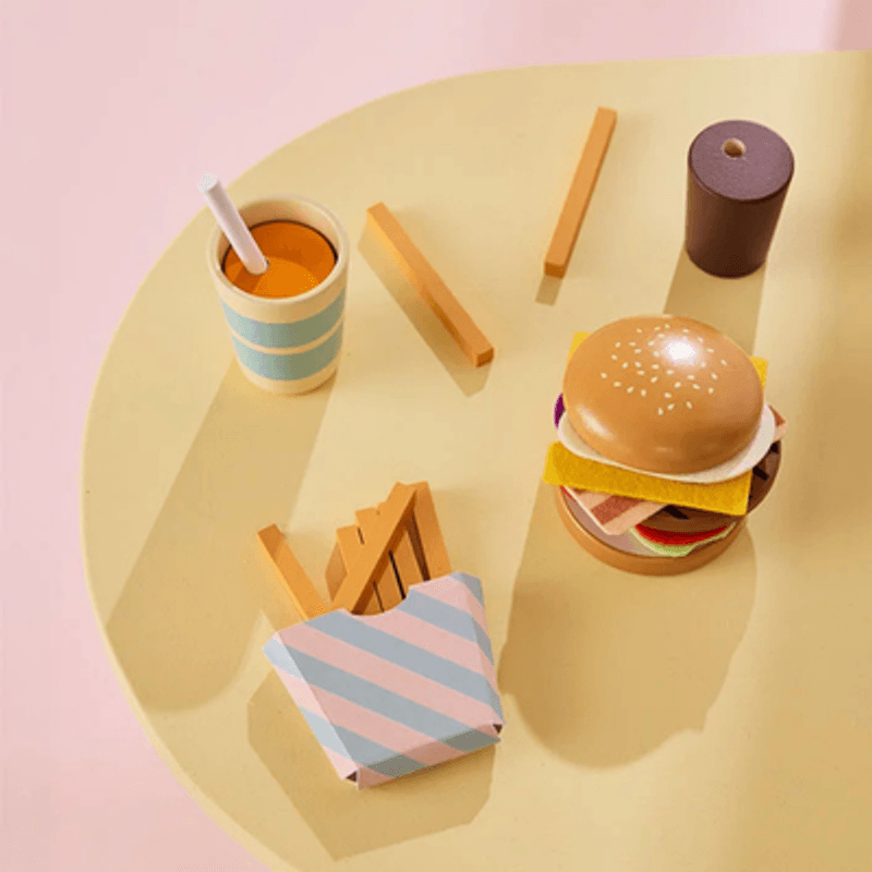 Hamburger meny lekesett i tre