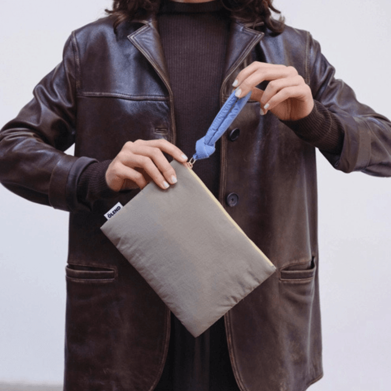 Padded Pouch - Sage + lilla