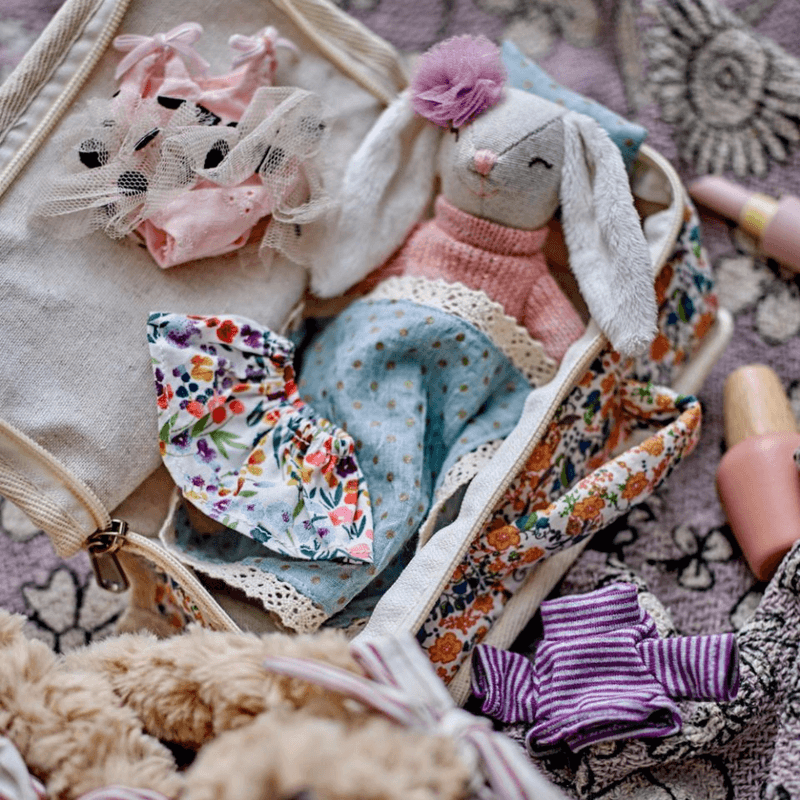 Milly Dukke med Blomstrete Veske, Bloomingville MINI