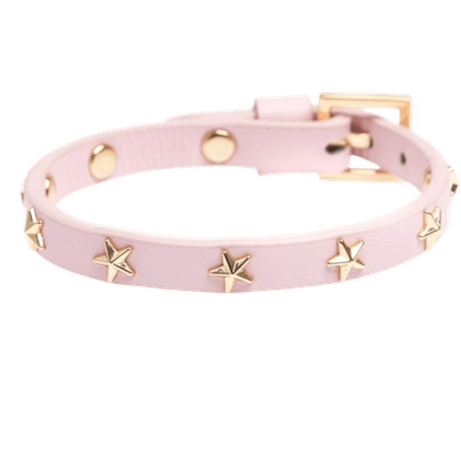 Hovedbilde Leather Star stud Bracelet mini - Pale pink