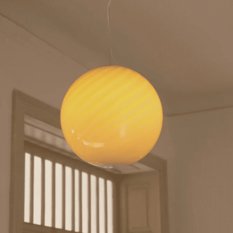 Murano Candy pendel karamell krem swirl l* Bestillingsvare