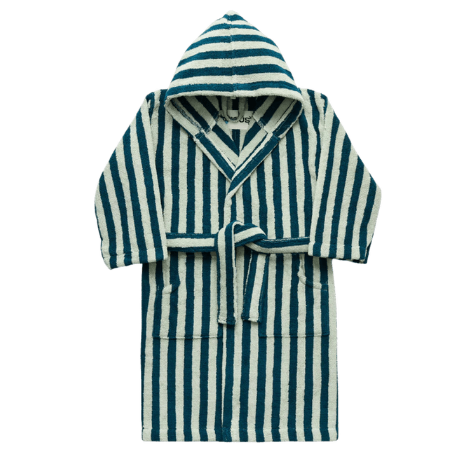 Hovedbilde Naram morgenkåpe til barn - sea foam & deep teal