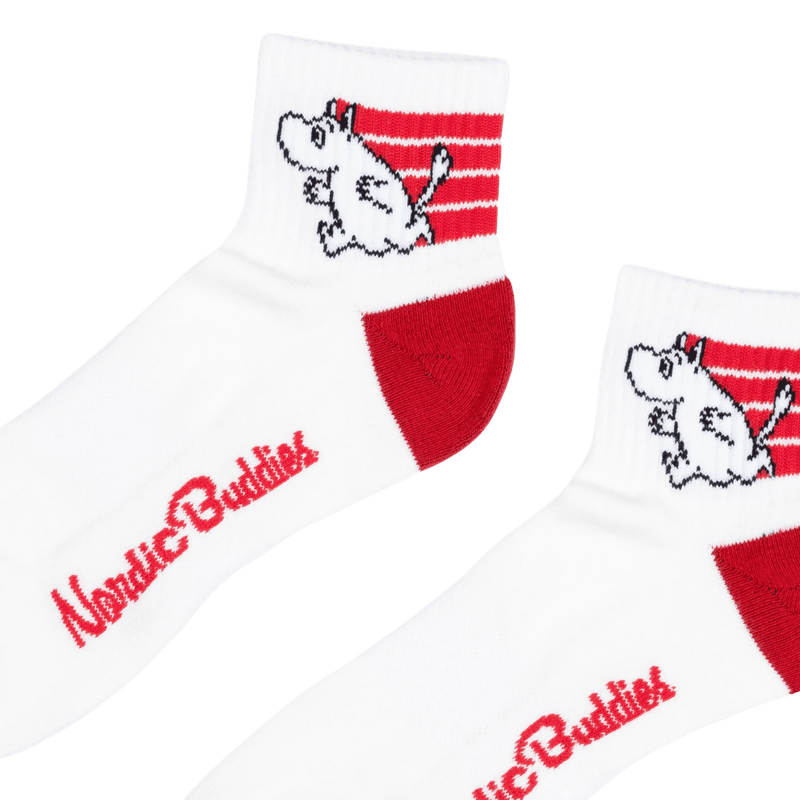 Moomin ankelsokker active - Hvit og rød