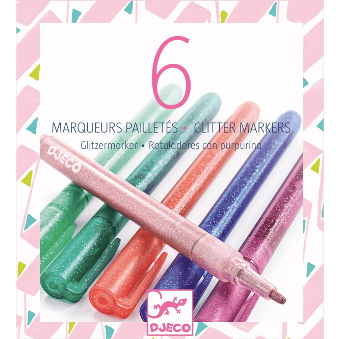 Hovedbilde Tusjer med glitter - 6 stk