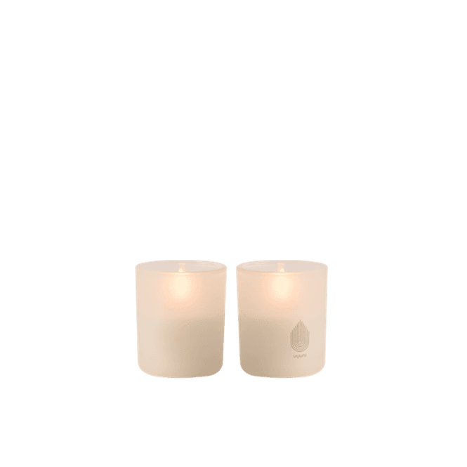 Hovedbilde LED Glass lys 2 pk Lavt - Vanilla