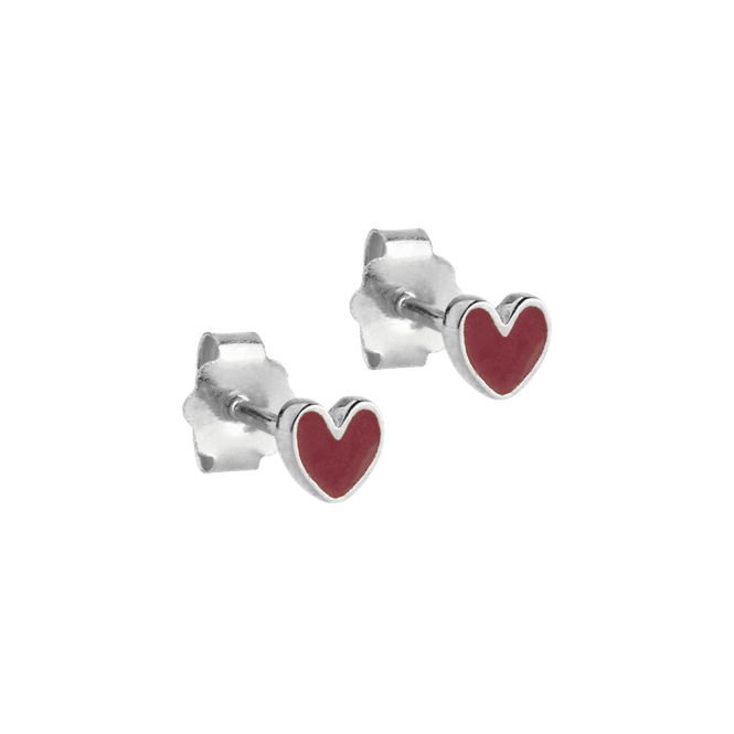 Hovedbilde ENAMEL Studs, Amore sølv - Bordeaux