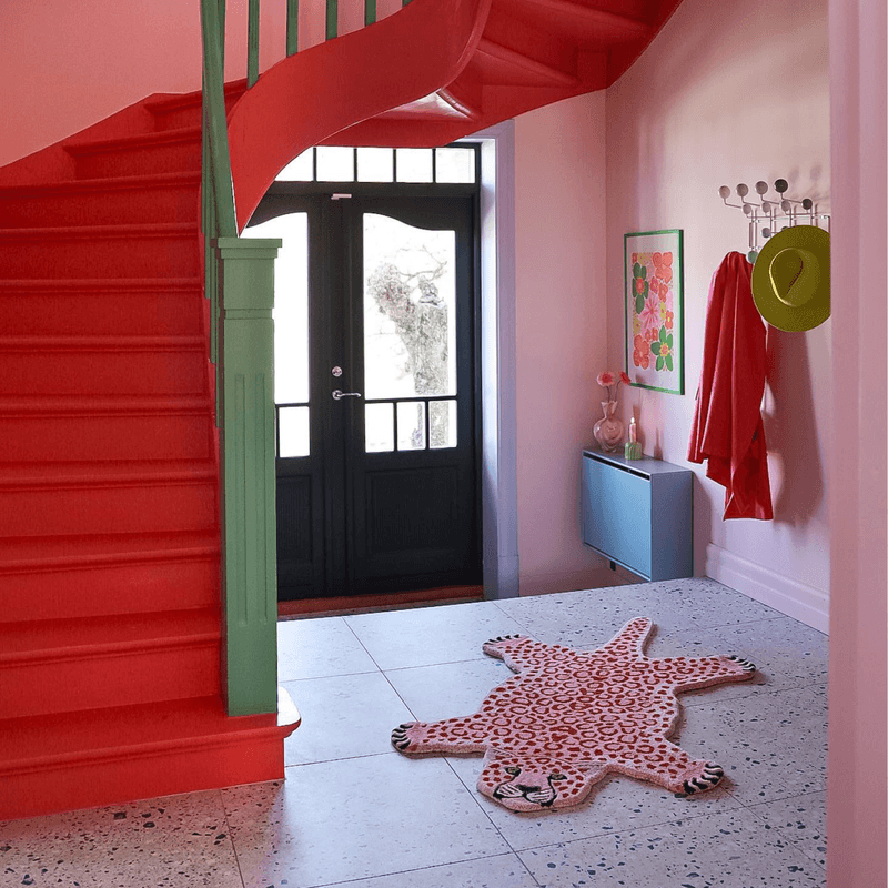 Pinky Leopard Rug Large