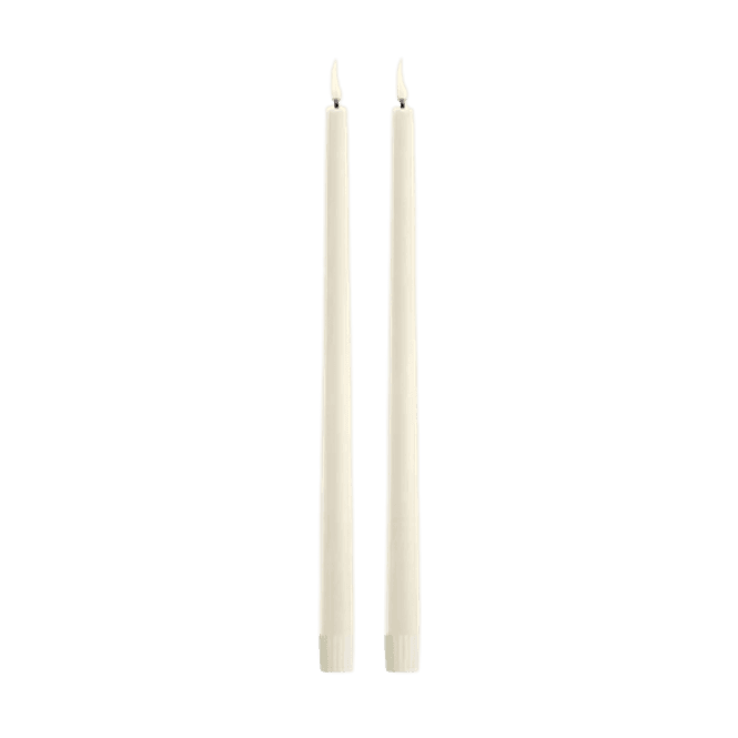 Hovedbilde LED Lange Kronelys Ivory Ø 2,3 x 32 cm, sett av 2