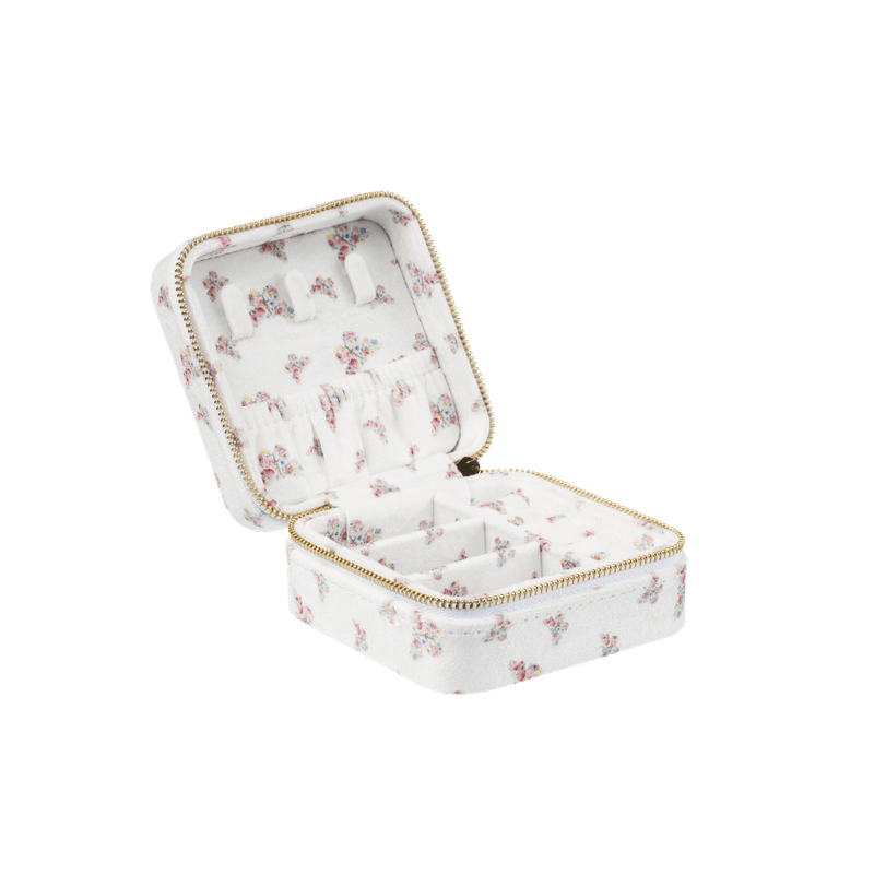 Smykkeskrin Mini - Velvet Off White Butterfly 