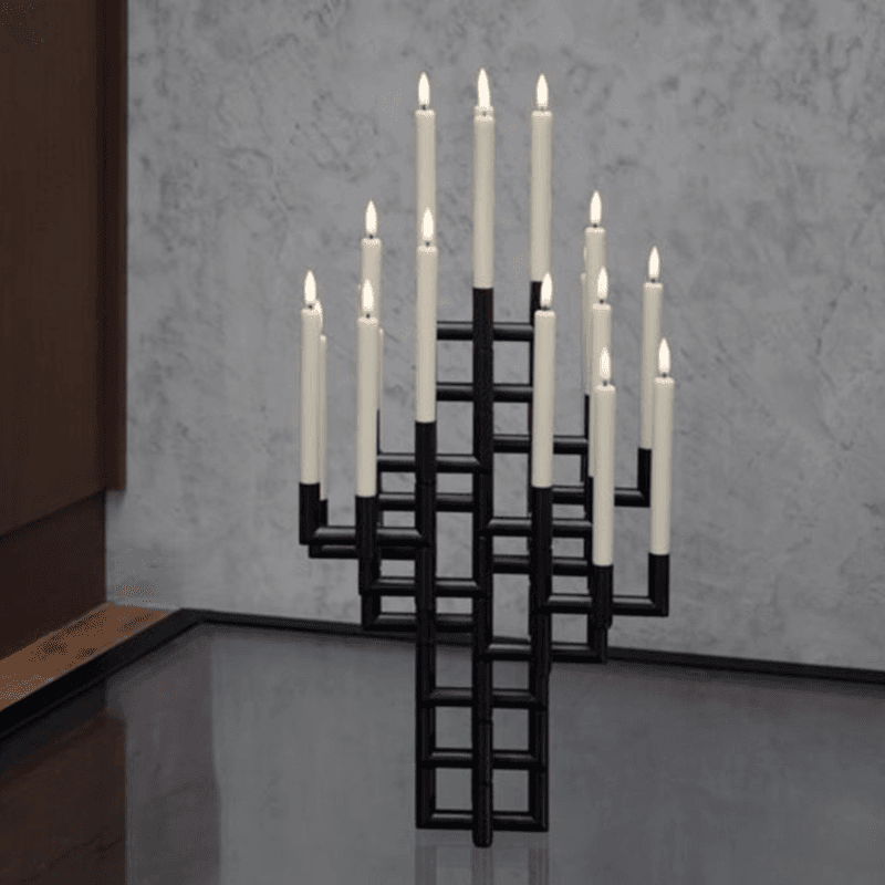 Matrix Candleholder Connectors - Black, 3 pk 