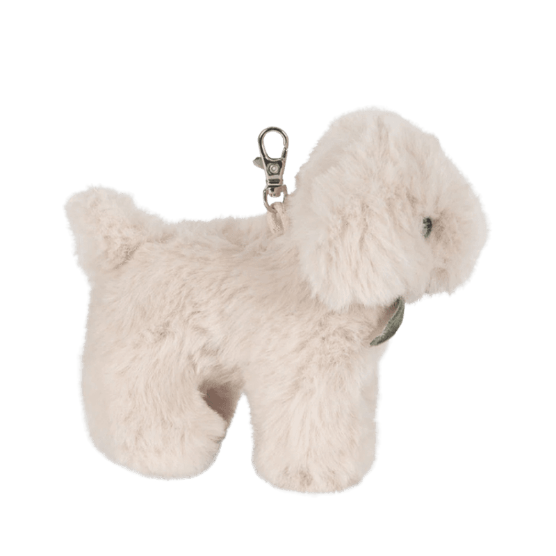 Bag charm - Hund m / grønn sløyfe