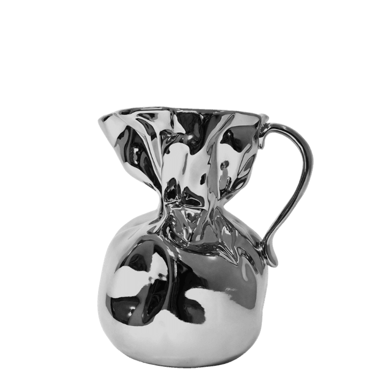 Crumple vase sølv