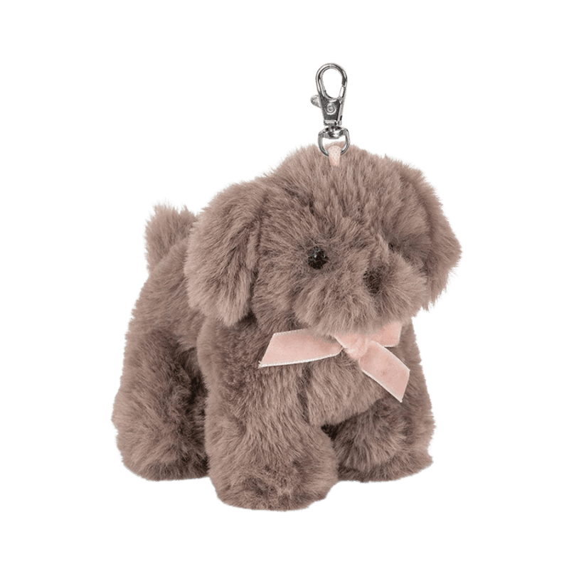 Bag charm - Hund m / rosa sløyfe