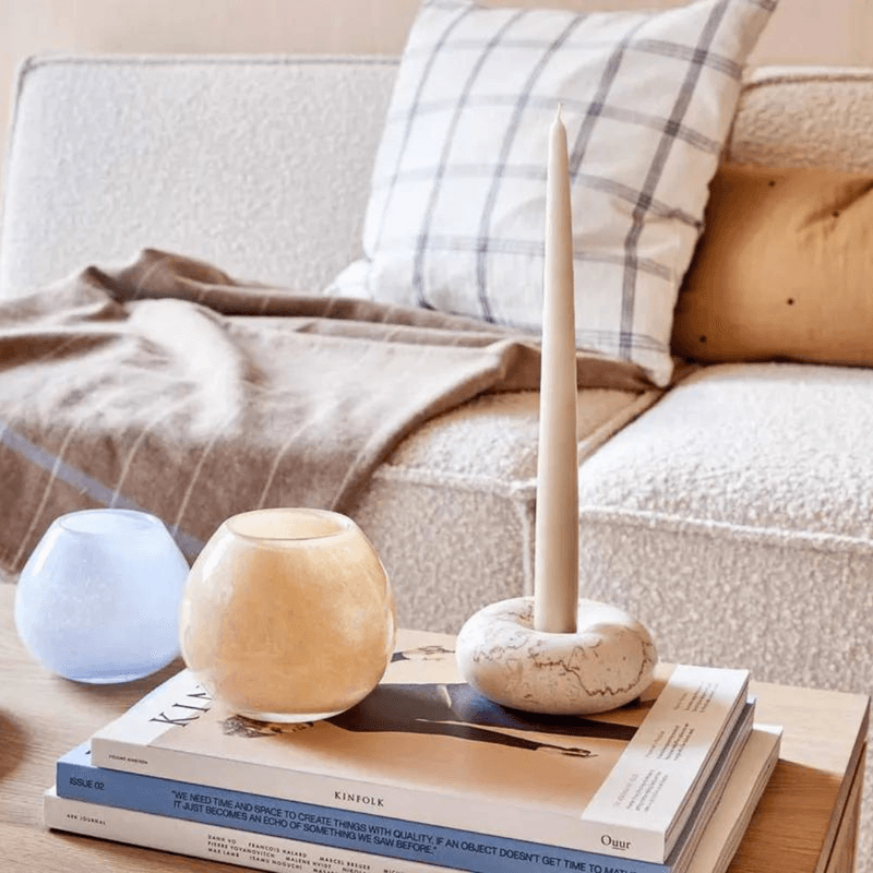 Savi Marmor lysestake - offwhite