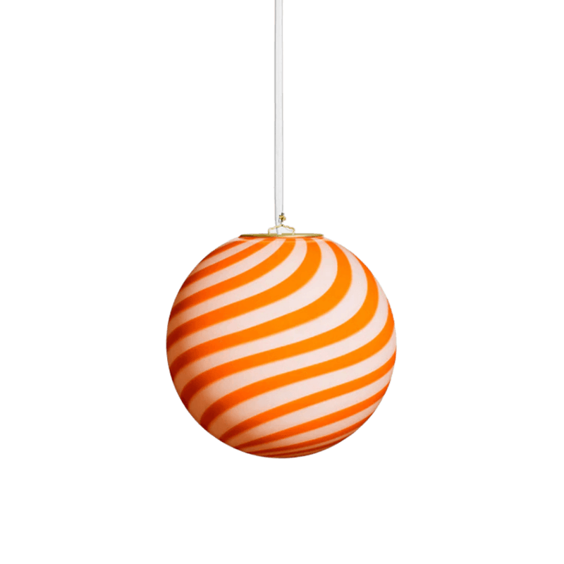Murano Candy pendel orange/hvit swirl* Bestillingsvare