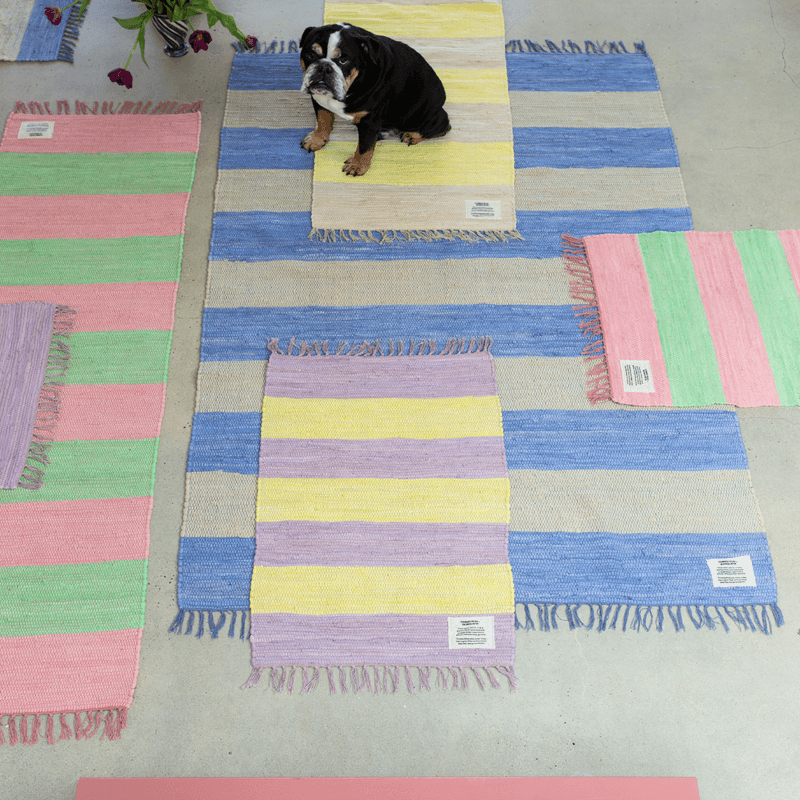 Chindi Rug - lilac & neon yellow