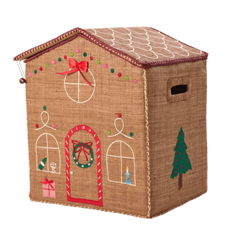 RICE Oppbevaring kurvhus 2pk - Gingerbread and Giftbox