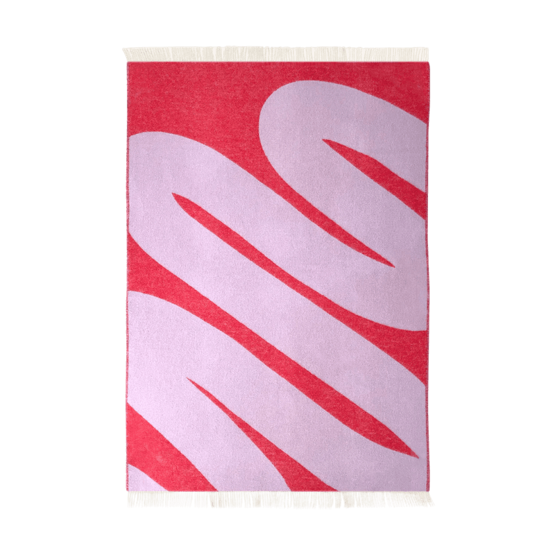 Swirl Ullpledd - Rød / Lilla