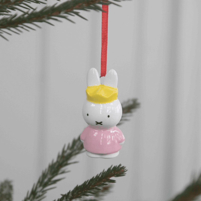 Miffy med krone - julepynt i Keramikk