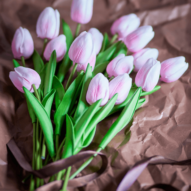 Hovedbilde Tulipanbukett, Rosa – kunstige blomster
