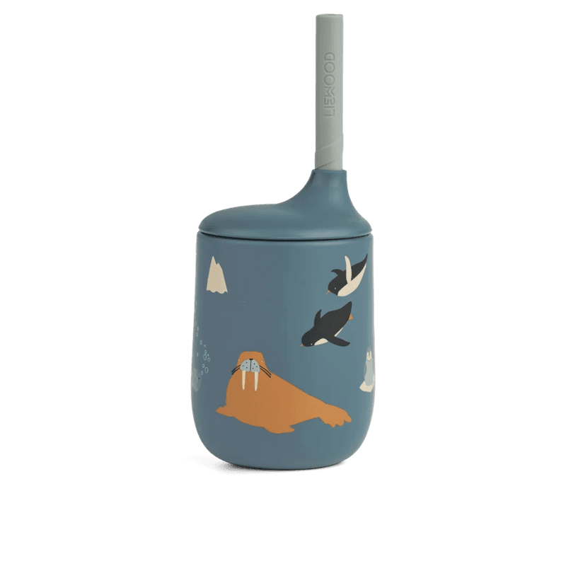 Ellis kopp med sugerør Cup 230ml - Arctic Sea / Ocean view