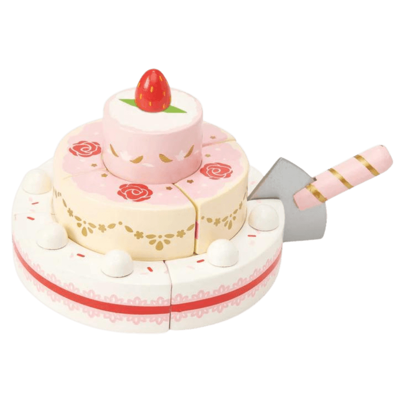Lekemat i tre - jordbær bryllupskake 