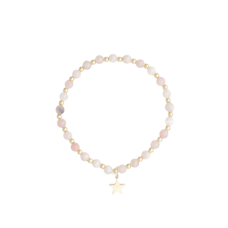 Armbånd med perler og anheng - rose