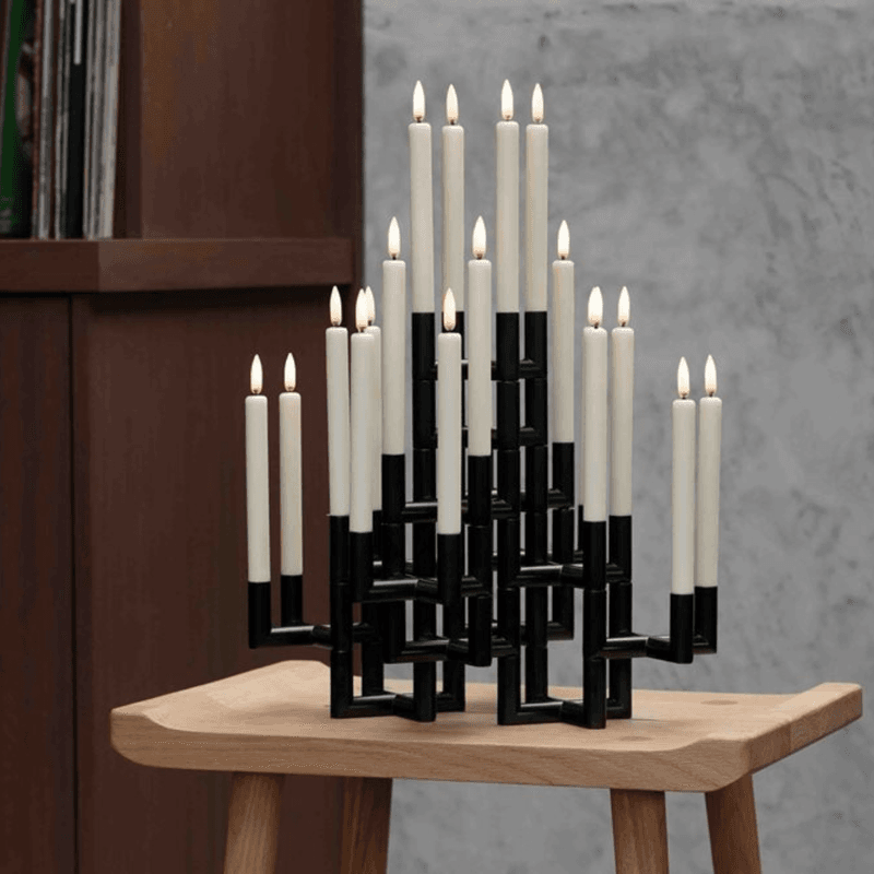 Matrix Candleholder Connectors - Black, 3 pk 