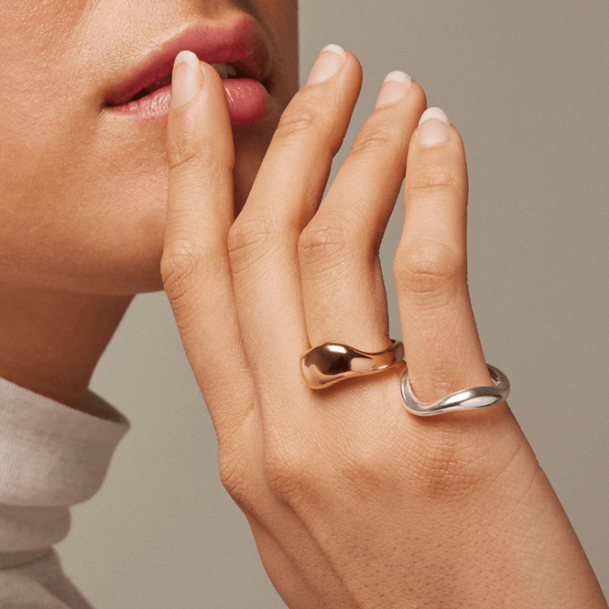 ENAMEL Agnete gull ring - Large