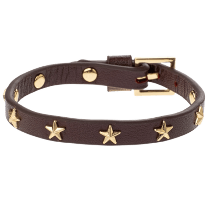 Hovedbilde Leather Star stud Bracelet mini - Chocolate brown