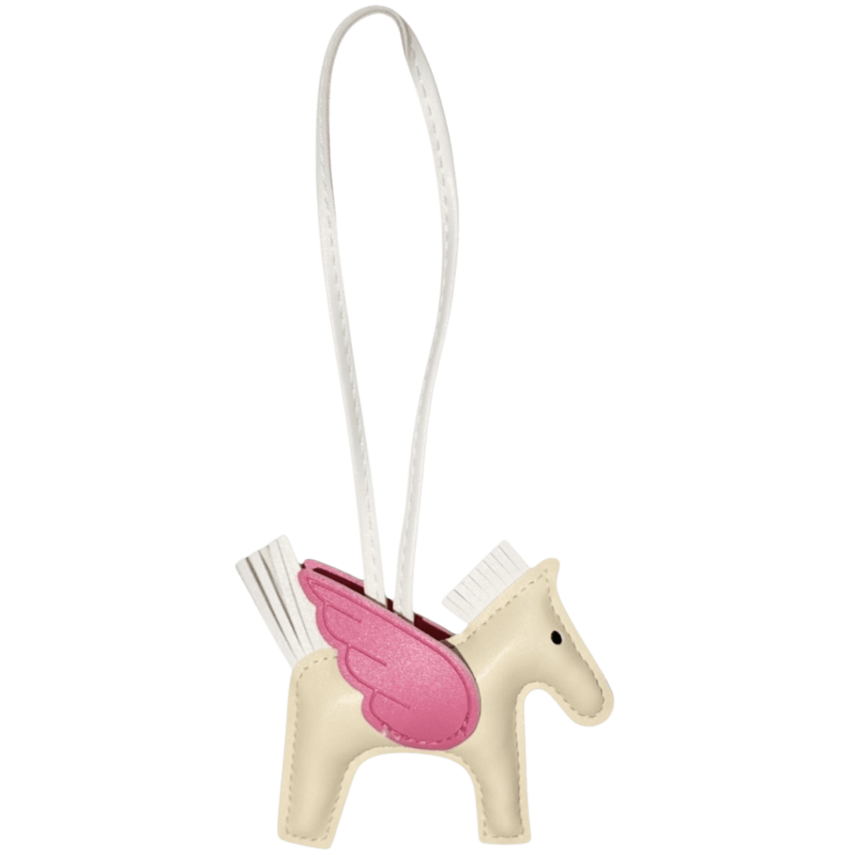 Pony Bag Charm - pale yellow / pink & white