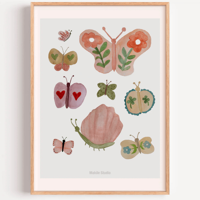 Hovedbilde Poster - Ellas Sommerfugl, Makile Studio