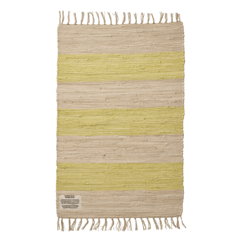 Chindi Rug - Neon yellow & Creme