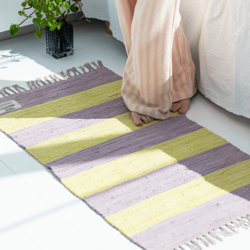 Chindi Rug - lilac & neon yellow