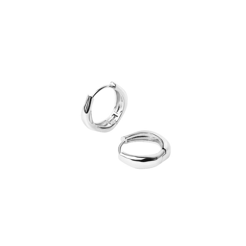 Wavy Hoops Silver