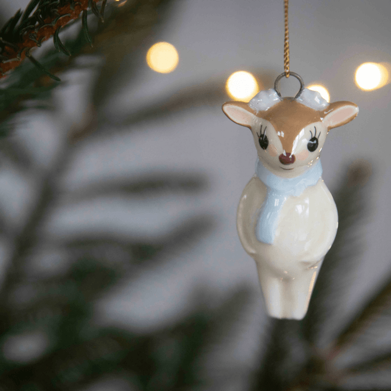 Julepynt Reinsdyr i Keramikk