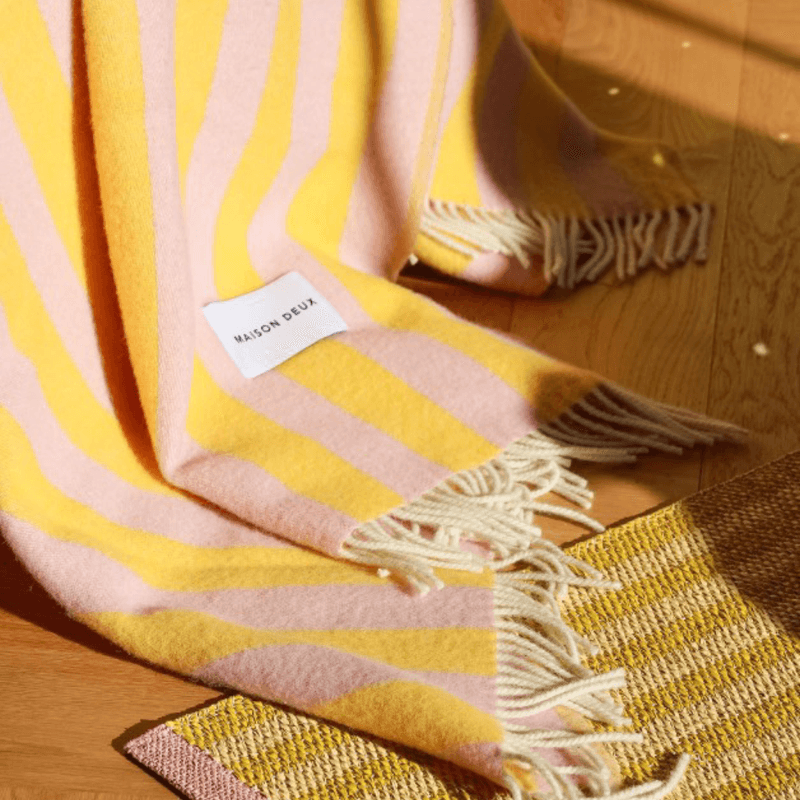 Candy Wrap ullpledd - Rosa / gul