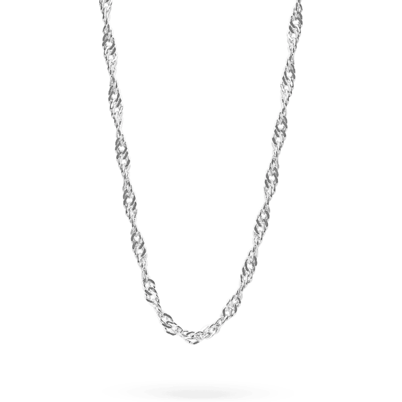 Twisted Rope Necklace Silver