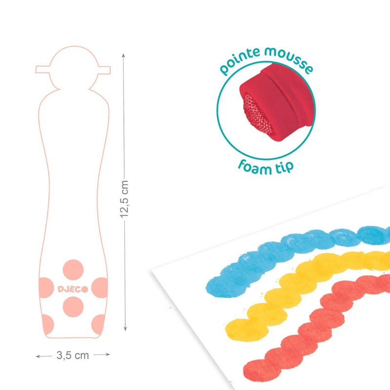 Skumtusjer med 6 farger